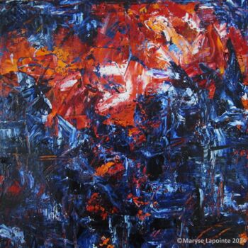 Картина под названием "Aube 2" - Maryse Lapointe, Подлинное произведение искусства, Акрил Установлен на Деревянная рама для…