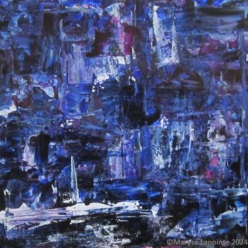 Schilderij getiteld "Nocturne Blues" door Maryse Lapointe, Origineel Kunstwerk, Acryl