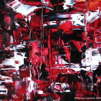 Painting titled "Red Light 2" by Maryse Lapointe, Original Artwork, Acrylic