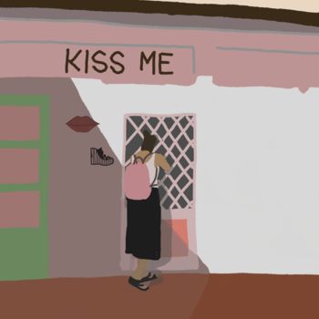 Digital Arts με τίτλο "Kiss me" από Marguerite Vrp, Αυθεντικά έργα τέχνης, Ψηφιακή ζωγραφική