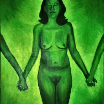 Painting titled "Green peace" by Margreet Heemskerk, Original Artwork, Other