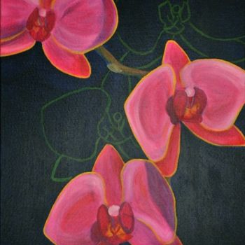 Pintura titulada "Orchidee" por Margreet Heemskerk, Obra de arte original, Otro