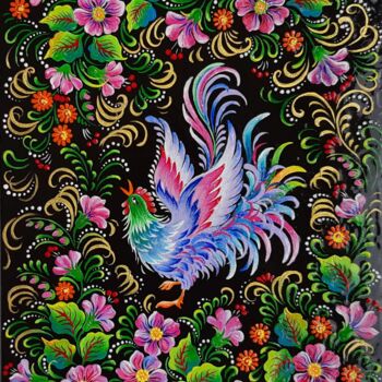 Peinture intitulée "Oiseau magique" par Marguerite Maliuga, Œuvre d'art originale, Acrylique