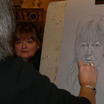 Drawing titled "Portrait en direct" by Marguerite Vanasse (Fleur'Art Maggie), Original Artwork, Other