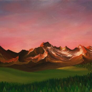 Malerei mit dem Titel "April mountain" von Marharyta Vilenchyk, Original-Kunstwerk, Öl