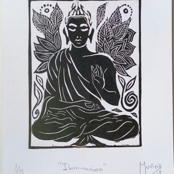 Printmaking titled "Iluminacion" by Makaranda Arte, Original Artwork, Linocuts