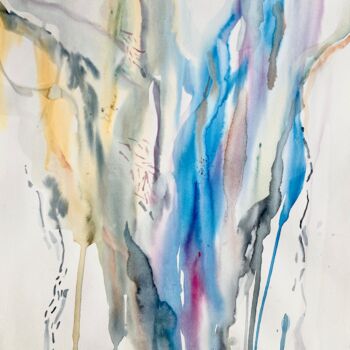 Painting titled "SUNBEAMS EMBRACE TH…" by Mari Skakun, Original Artwork, Watercolor