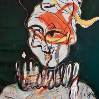 Картина под названием "L’autoportrait" - Mari Skakun, Подлинное произведение искусства, Масло