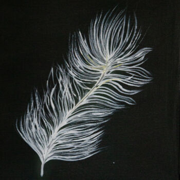 Painting titled "Feather" by Maria Afanassiev, Original Artwork, Acrylic