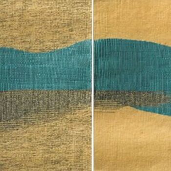 Textilkunst mit dem Titel "PARA LÁ DOS OCEANOS…" von Maria Antónia Santos, Original-Kunstwerk, Tapisserie