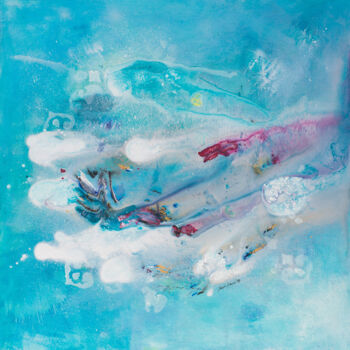 Картина под названием "Sky Creatures" - Maria Bacha, Подлинное произведение искусства, Акрил Установлен на Деревянная рама д…