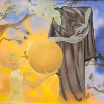 Peinture intitulée "Рассвет" par Maria Barmina, Œuvre d'art originale, Huile