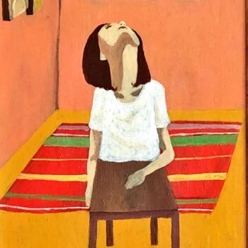Картина под названием "Уставший стул" - Мария Бармина, Подлинное произведение искусства, Акрил Установлен на Деревянная рама…
