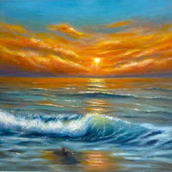 Malerei mit dem Titel "The beckoning sunset" von Maria Bobrovskaya, Original-Kunstwerk, Öl
