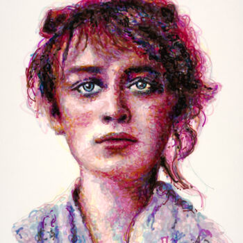 Drawing titled "Camille CLAUDEL" by Maria Cielo, Original Artwork, Pencil