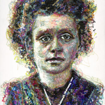 Dessin intitulée "Marie Curie - Femme…" par Maria Cielo, Œuvre d'art originale, Crayon