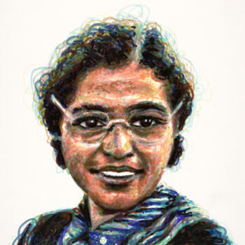 Dessin intitulée "Rosa Parks - Femmes…" par Maria Cielo, Œuvre d'art originale, Crayon