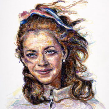 Drawing titled "Kathrine SWITZER" by Maria Cielo, Original Artwork, Pencil