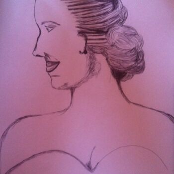 Desenho intitulada "Eva Perón" por Maria De Los Ángeles Posadas (Cati), Obras de arte originais