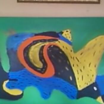 Pintura intitulada "O dragão e sua forç…" por Maria De Lourdes De Castro Rodrigues, Obras de arte originais, Óleo