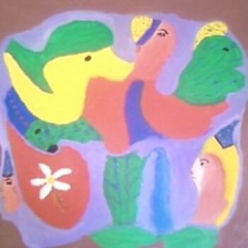Peinture intitulée "A Paz do Vale" par Maria De Lourdes De Castro Rodrigues, Œuvre d'art originale, Huile