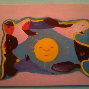 Schilderij getiteld "O Sol Triste" door Maria De Lourdes De Castro Rodrigues, Origineel Kunstwerk, Olie