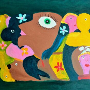 Schilderij getiteld "A Festa de um Monst…" door Maria De Lourdes De Castro Rodrigues, Origineel Kunstwerk, Inkt
