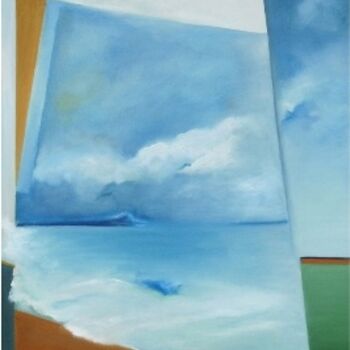 Painting titled "Entre cielos" by María Del Carmen Cruciani, Original Artwork, Oil