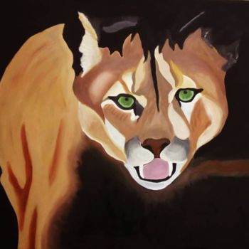Painting titled "Puma" by Hija_de_tigre__, Original Artwork, Acrylic