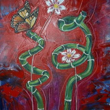 Pintura intitulada ""Newest Daisy"" por Maria Dimitrova, Obras de arte originais
