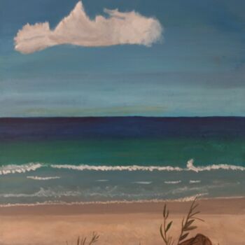 Painting titled "Playita" by María Dolores Parada Cordal, Original Artwork, Acrylic Mounted on Wood Stretcher frame