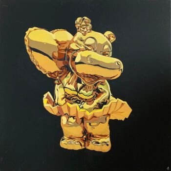 Schilderij getiteld "Golden Мarilynchen…" door Mariia Dvorianinova, Origineel Kunstwerk, Acryl Gemonteerd op Frame voor hout…