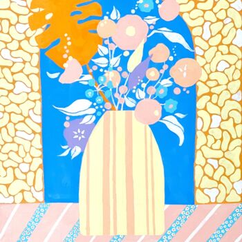 「Букет Перванж」というタイトルの絵画 Мария Дворяниноваによって, オリジナルのアートワーク, アクリル ウッドストレッチャーフレームにマウント