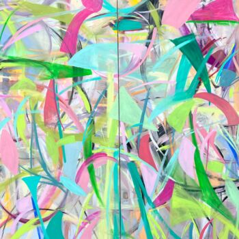 Картина под названием "Abstract reverie" - Maria Esmar, Подлинное произведение искусства, Масло Установлен на Деревянная рам…