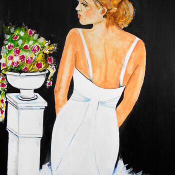 Malerei mit dem Titel "die Dame" von Maria Földy, Original-Kunstwerk, Acryl