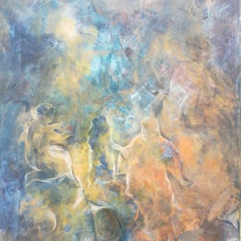 Painting titled "LE BAISER" by Maria Foskolaki, Original Artwork, Encaustic