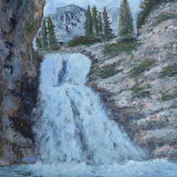 Peinture intitulée "Waterfall" par Maria Galan, Œuvre d'art originale, Huile Monté sur Châssis en bois