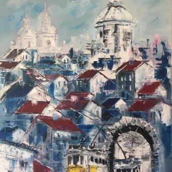 Картина под названием "Lisbon of my charms" - Maria Godinho, Подлинное произведение искусства, Масло