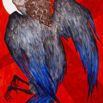 Peinture intitulée "Dead Bird" par Maria Iablonskaia, Œuvre d'art originale, Tempera