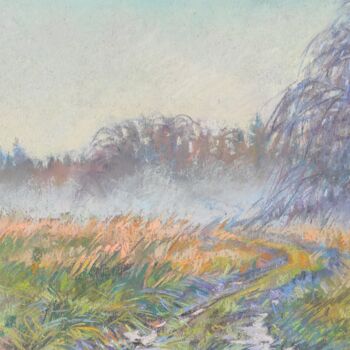 Pintura intitulada "Autumn foggy pastel…" por Maria Iakovleva, Obras de arte originais, Pastel