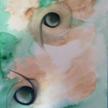 Pintura titulada "Olhos de Gato" por Maria Julia Walter, Obra de arte original, Acuarela