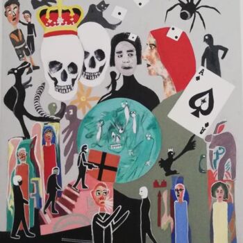 Malerei mit dem Titel ""ΜΑΝΤΑΤΑ....ΦΟΡΕΜΕΝ…" von Maria Karageorgiou, Original-Kunstwerk, Acryl