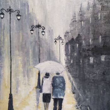 Peinture intitulée "Bad weather today" par Maria Karalyos, Œuvre d'art originale, Huile