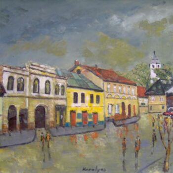 Pintura intitulada "Street à Rosia Mont…" por Maria Karalyos, Obras de arte originais, Óleo