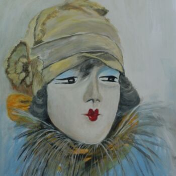 Painting titled "Mademoiselle" by Maria Karalyos, Original Artwork, Acrylic