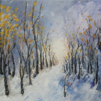 Painting titled "Winter Sun" by Maria Karalyos, Original Artwork, Oil