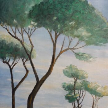 绘画 标题为“Mediterranean pines” 由Maria Karalyos, 原创艺术品, 油