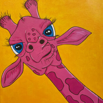 Картина под названием "«Жираф»" - Мария Коваленко, Подлинное произведение искусства, Акрил Установлен на Деревянная рама для…