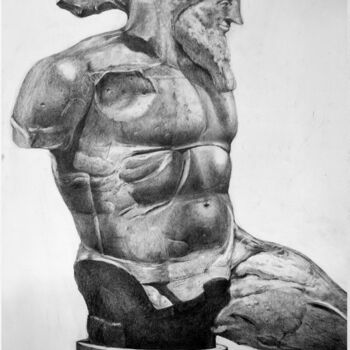 Malarstwo zatytułowany „Statue” autorstwa Maria-Ksenia Levin, Oryginalna praca, Ołówek