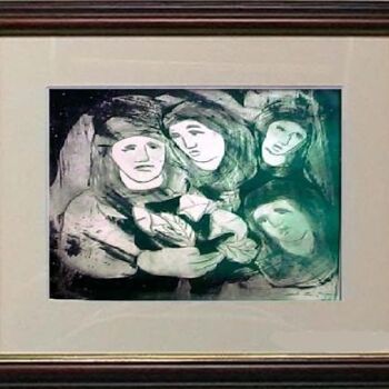 Printmaking titled "01_Figuras" by Maria Lucia Pacheco, Original Artwork, Etching